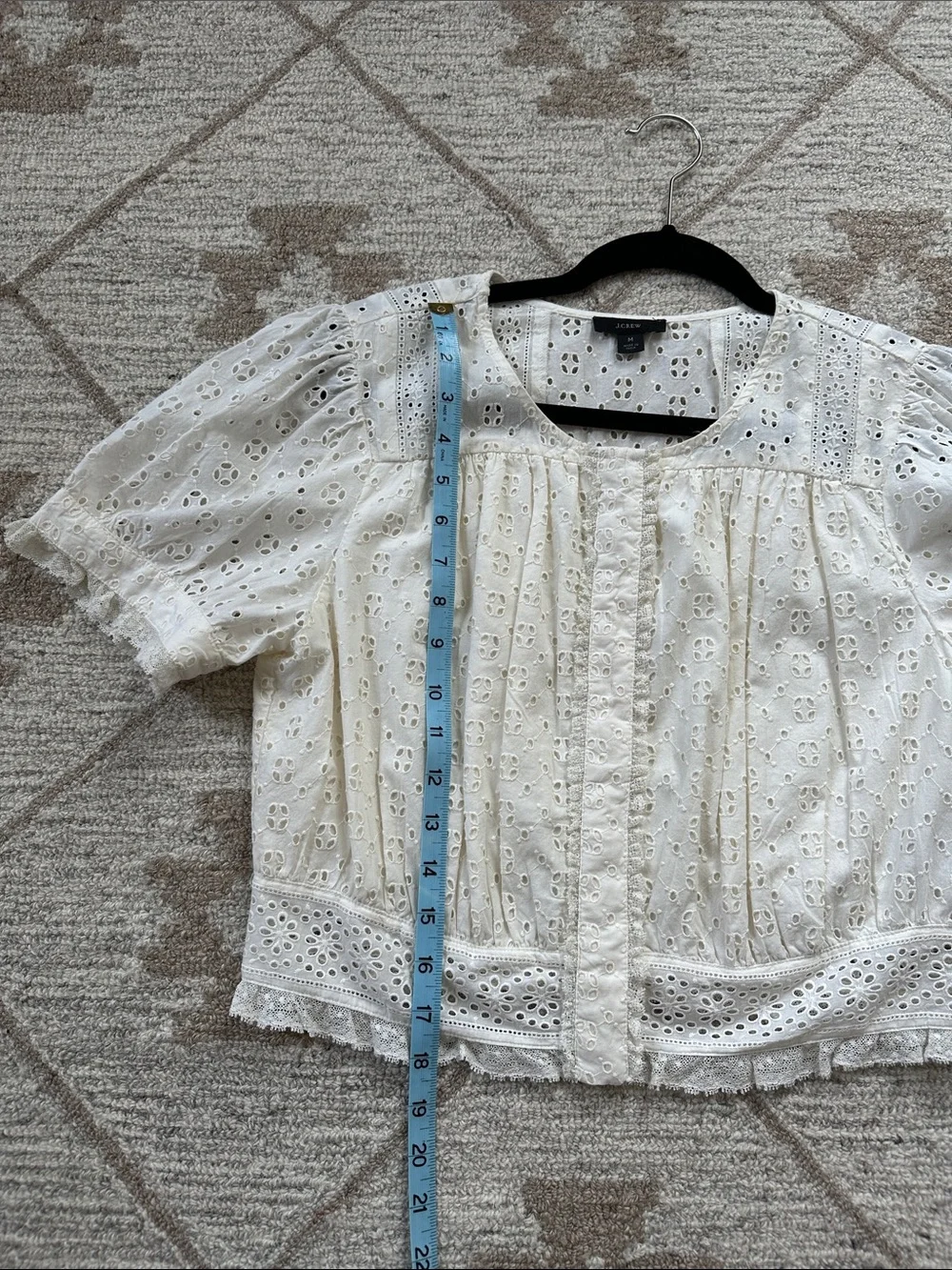 J.Crew Eyelet Puff Sleeve Blouse